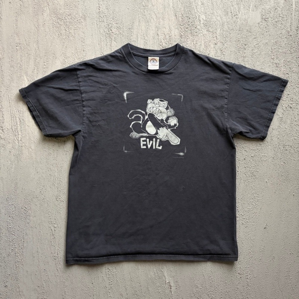 Vintage Evil Monkey Shirt Large Black 2000s Y2K